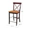 International Concepts X-Back Counter Height Stool, 24" Seat Height, Cinnamon/Espresso S58-6132 - alternate 9